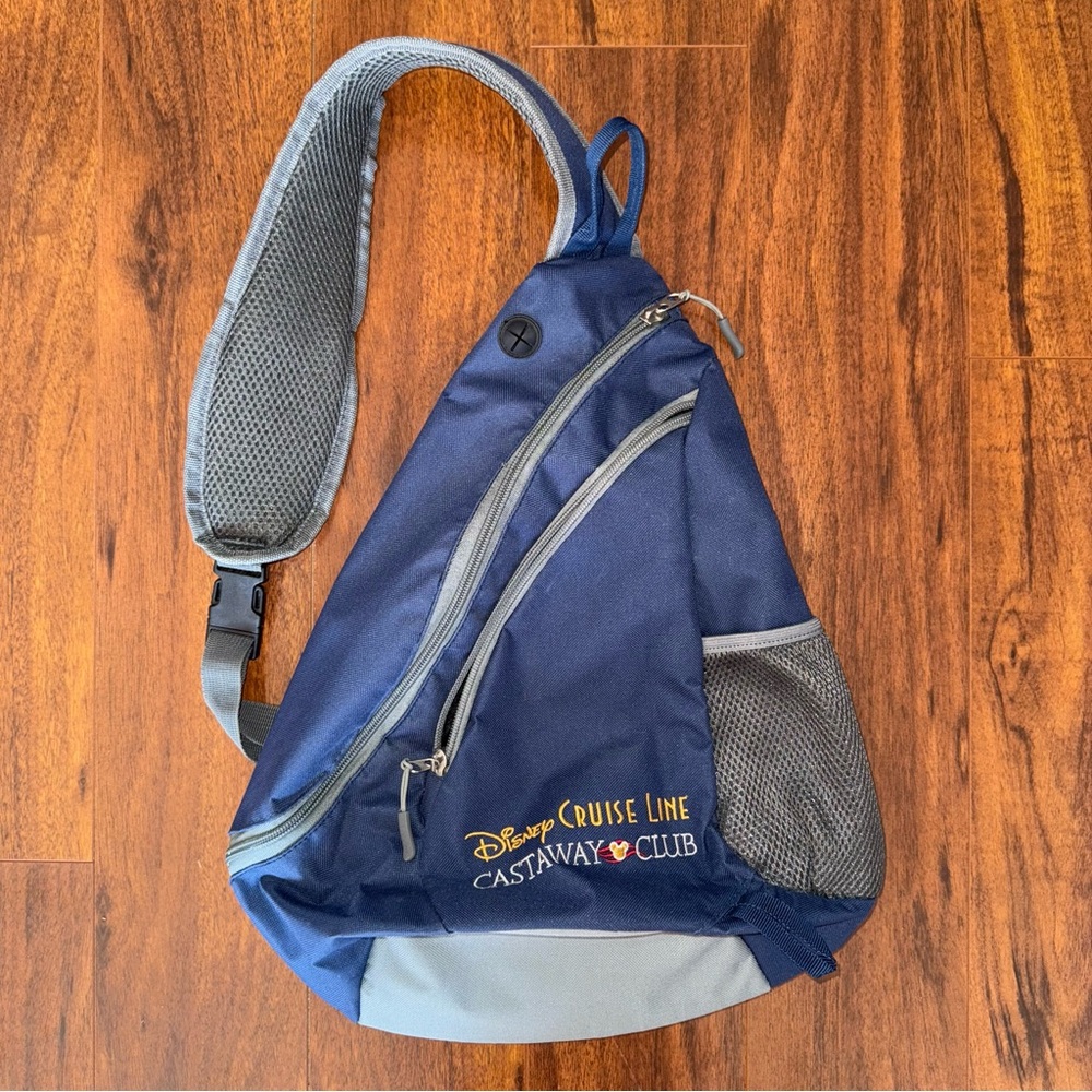 Disney Cruise Line Castaway Club Sling Backpack Navy Blue Crossbody Travel Bag